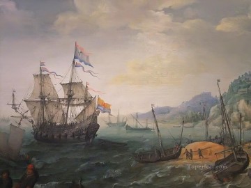 海戦 Painting - 帆船がドックに戻る